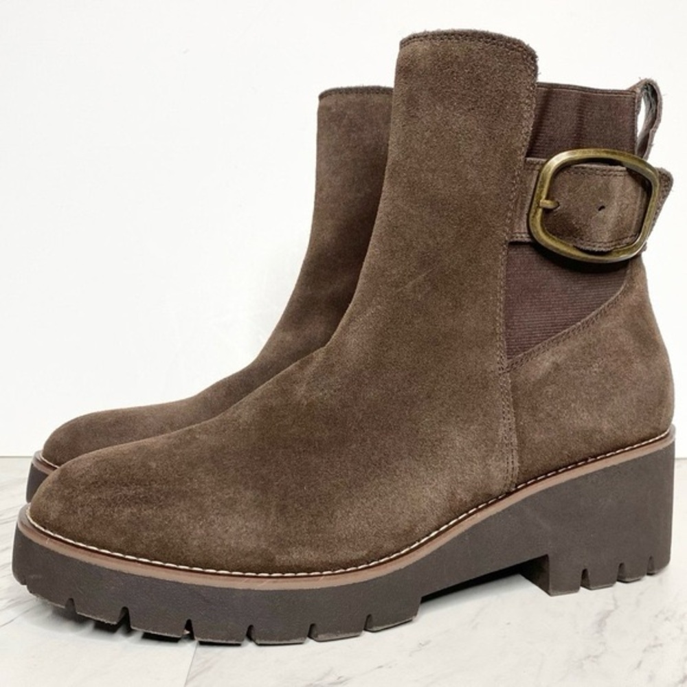 Blondo Waterproof Dahlia Brown Suede Ankle Boots